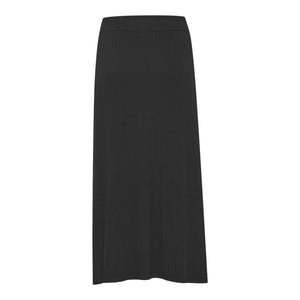 ICHI-Ruvera-Long-Skirt-Black-Product-Image-Front-View