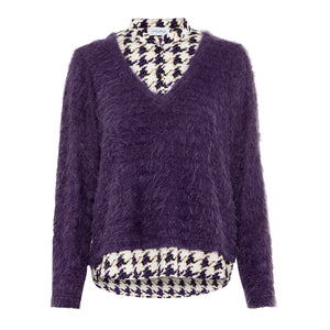 Just-White-Two-Piece-Sweater-Dark-Violet-Product-Image-Front-View