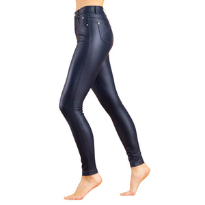 Marble-High-Waisted-Skinny-Wax-Coated-Jeans-Navy-Product-Image-Front-View