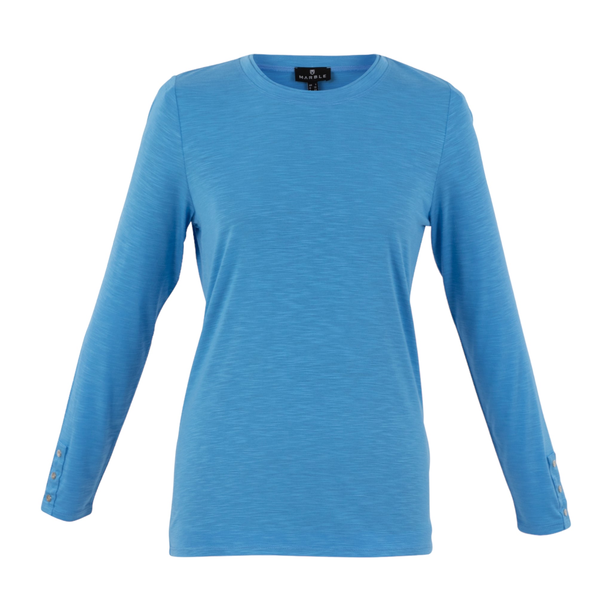 Marble-Round-Neck-Long-Sleeve-Top-Powder-Blue-Product-Image-Front-View