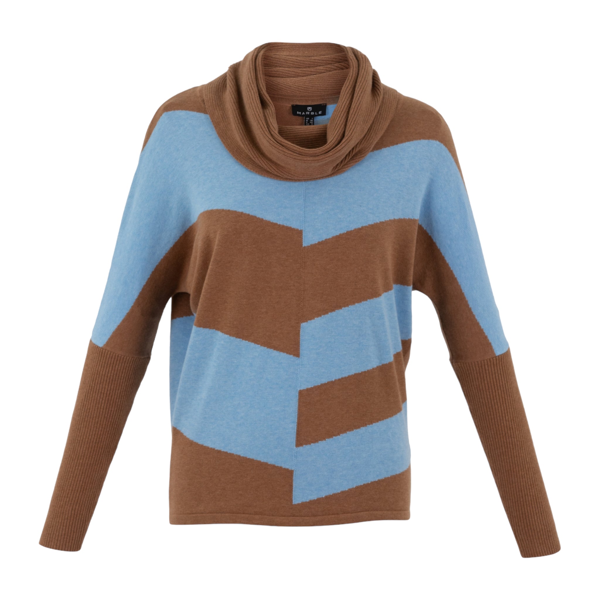 Marble-Striped-Sweater-Powder-Blue-and-Tobacco-Product-Image-Front-View