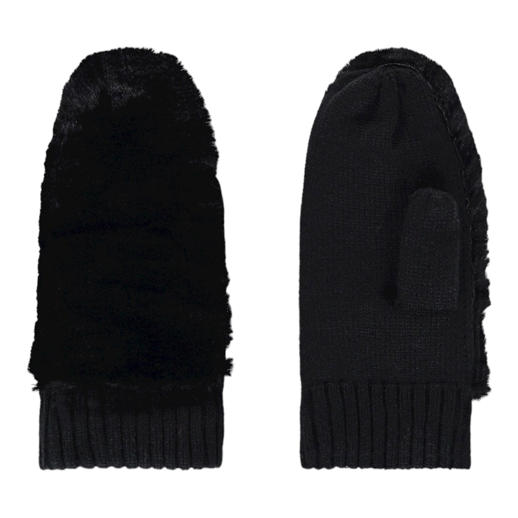 Rino-&-Pelle-Oxo-Faux-Fur-Mittens-Black-Product-Image-Front-View