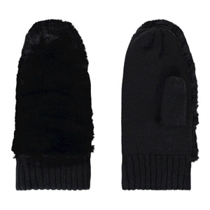 Rino-&-Pelle-Oxo-Faux-Fur-Mittens-Black-Product-Image-Front-View