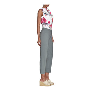 Robell-bella-09-trousers-with-cuff-khaki-model-side-view