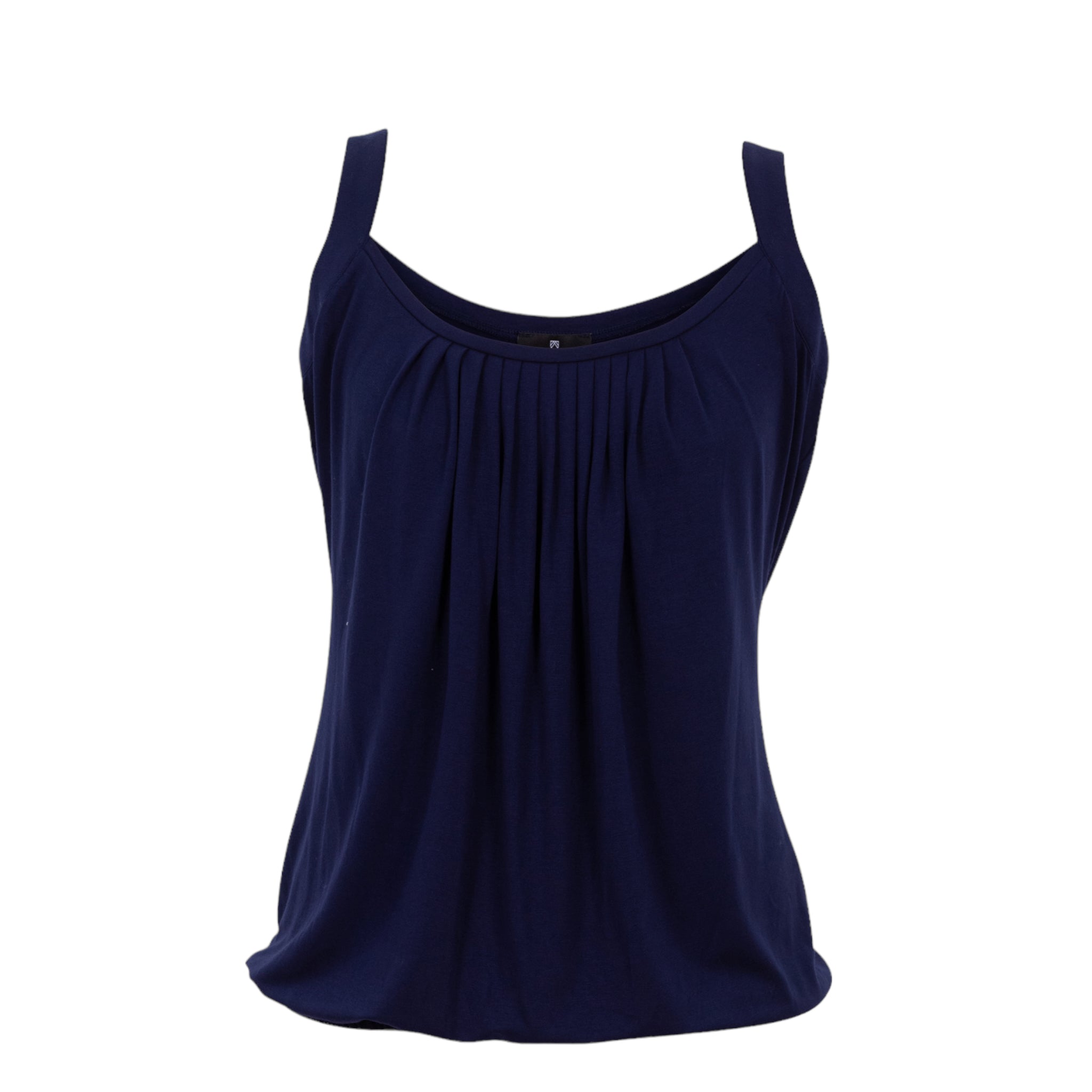 Marble Fashions Top with Pleated Front Navy