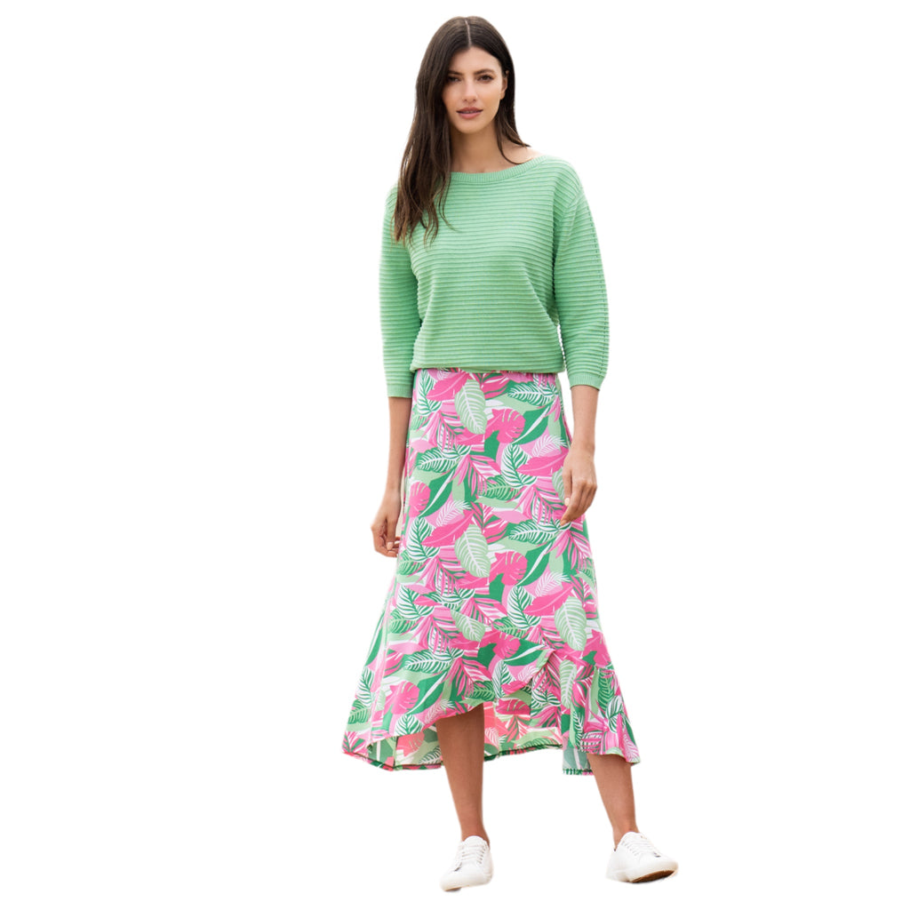 Marble Midi Skirt Pink & Green 6991 199 front-view