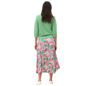 Marble Midi Skirt Pink & Green 6991 199-back-view
