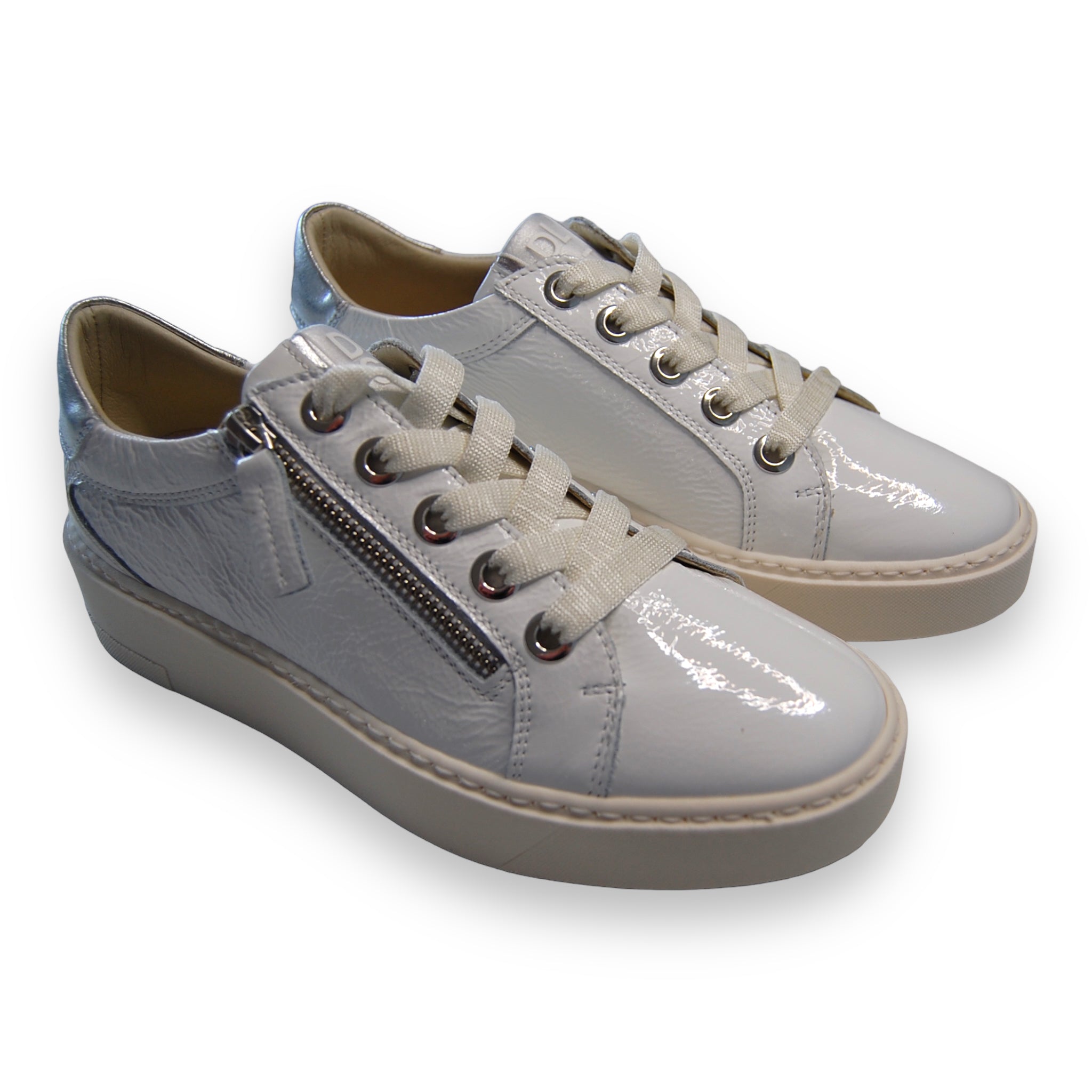 DL Sport Patent Leather Sneaker White 5607 Naplak Bianco V3 pair