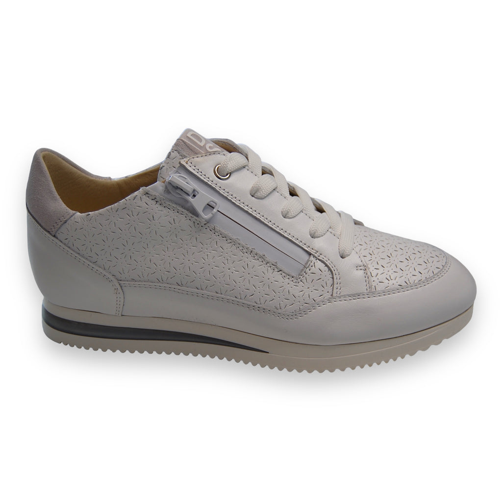 DL Sport Perforated Leather Sneaker White 5629 Nabuk Tasso V3