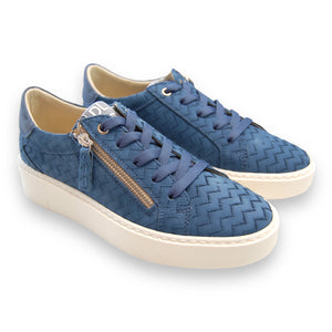 DL Sport Woven Leather Sneaker Denim Blue 5604 Zago Heaven V2 pair