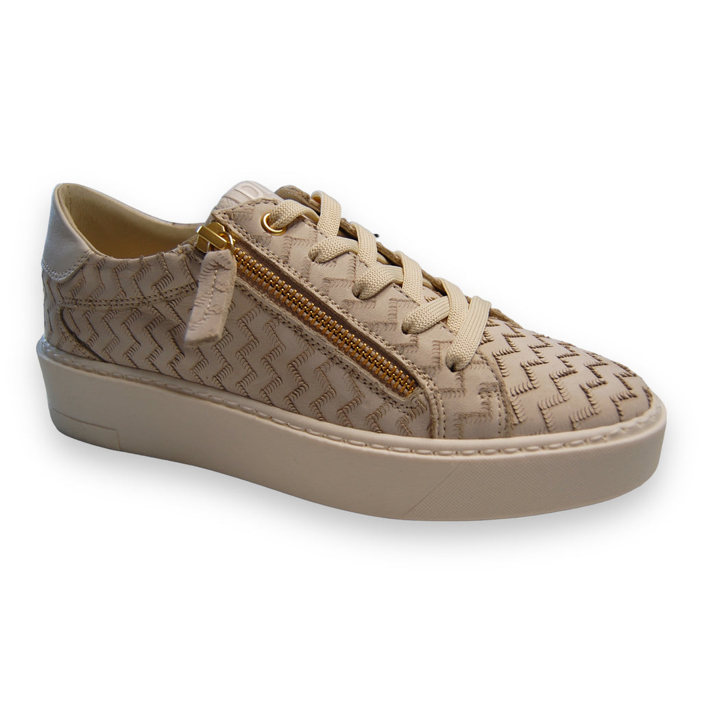 DL Sport Woven Leather Sneaker Taupe Style 5604 Zago Beige V1