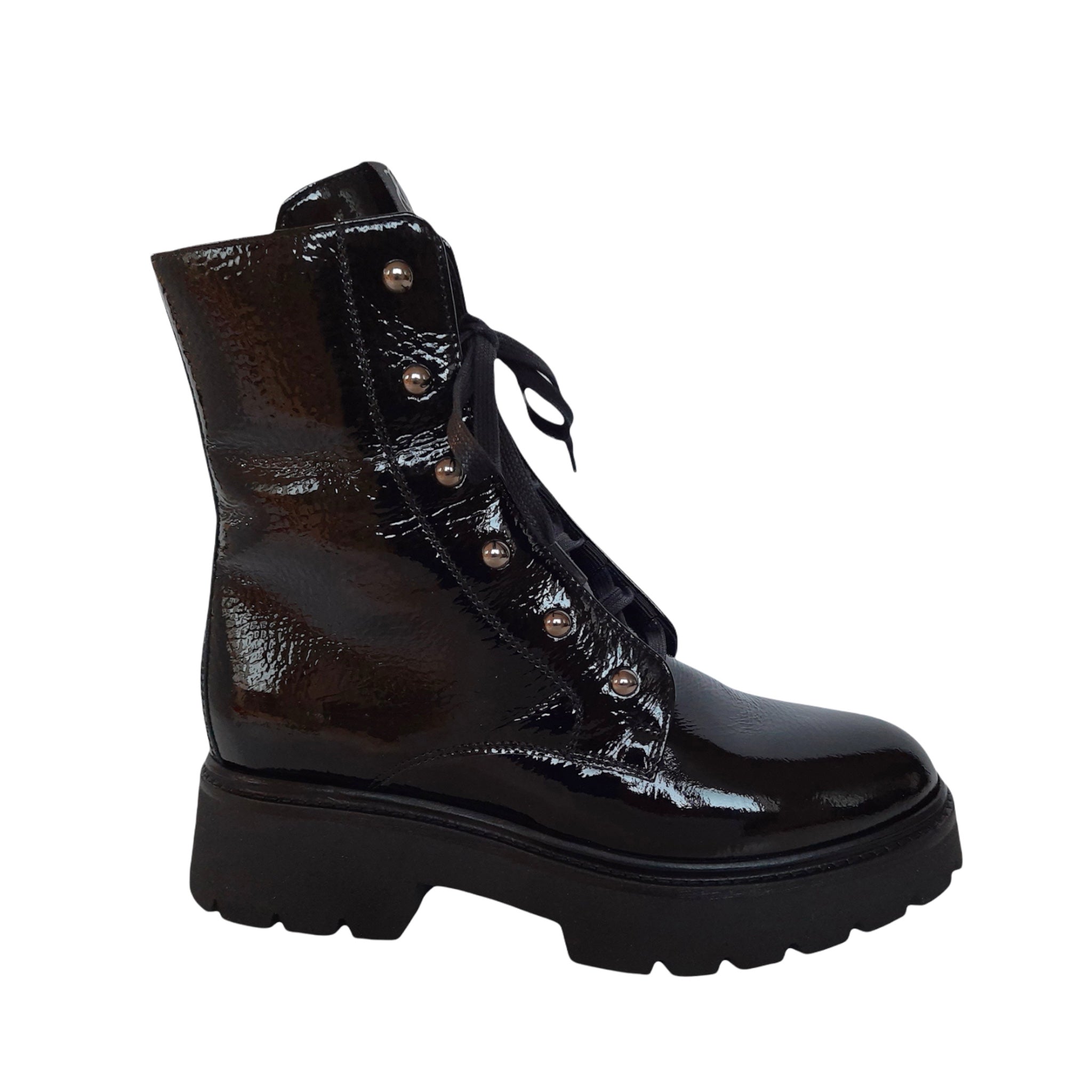 DL Sport Khloe Patent Ankle Boot Black 6094 F744/I V 01